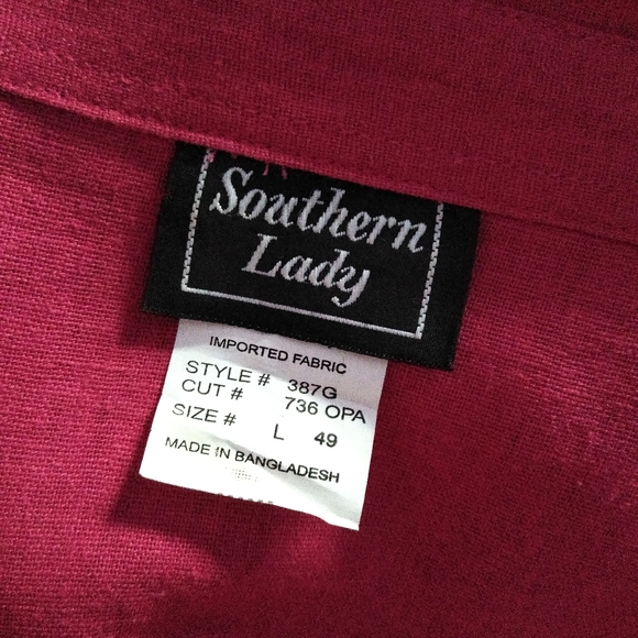 Linen Blend Southern Lady Pantsuit Capri Size Large 18 - Picture 8 of 10